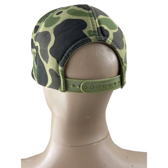 Vintage Nissin Green/Camo Davey's Landscaping Snapback Logo Baseball Cap - Picture 4 of 6